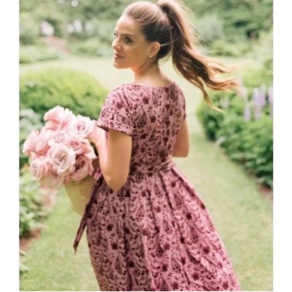 Gal Meets Glam Collection Midi Fit & Flare Hallie Pink Floral Dress $188.00 - Picture 3 of 9
